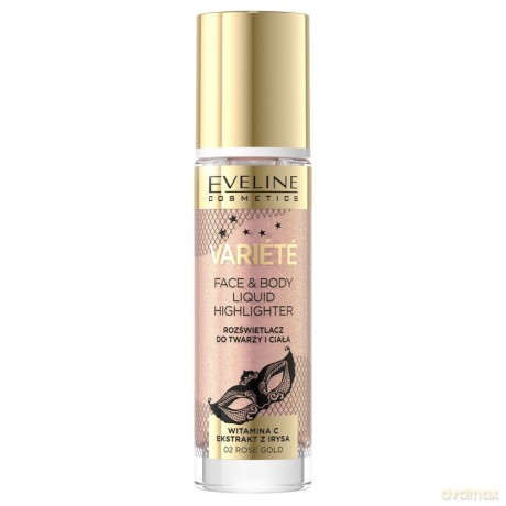 Eveline Variete Rozświetlacz do twarzy i ciała 02 Rose Gold 30 ml