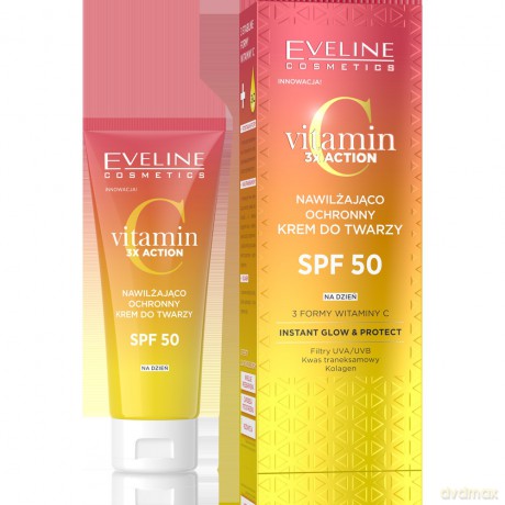 EVELINE VITAMIN C 3XACTION Krem naw.ochronny SPF50