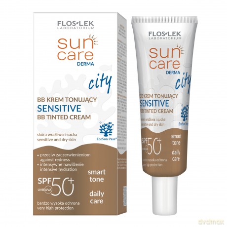FLOS SUN CARE DERMA Krem tonujący sensitiv SPF50+