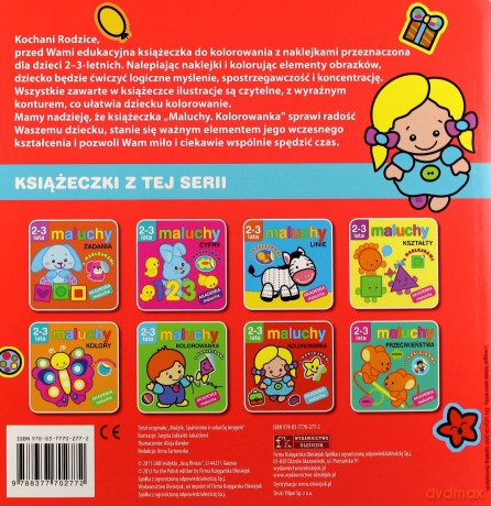 Maluchu Kolorowania 2-3 Lata Z Naklejkami [KSIĄŻKA]