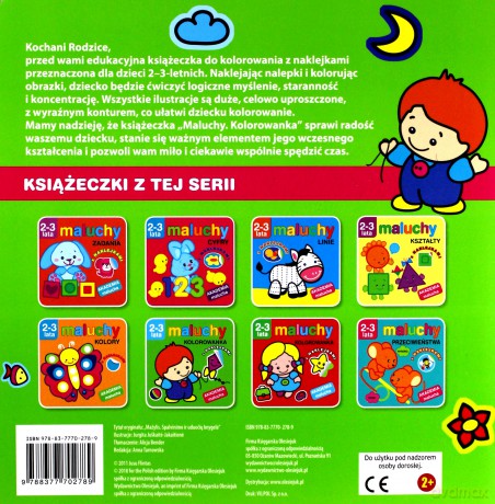 Maluchy Kolorowanka Z Naklejklami 2-3 Lata [KSIĄŻKA]