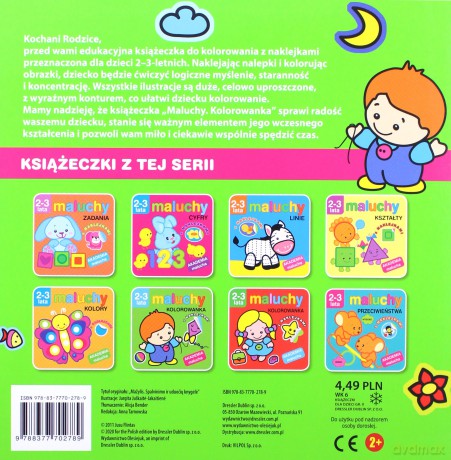 Maluchy Kolorowanka Z Naklejklami 2-3 Lata [KSIĄŻKA]