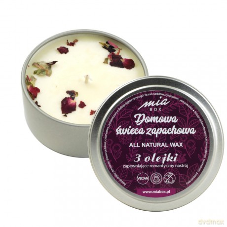 MIA BOX Domowa Świeca zapachowa 3 olejki - ROMANTYCZNY NASTRÓJ 160g