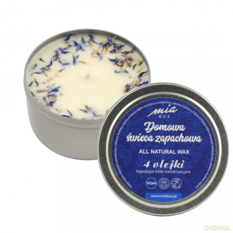 MIA BOX Domowa Świeca zapachowa 4 olejki - BÓLE MENSTRUACYJNE 160g