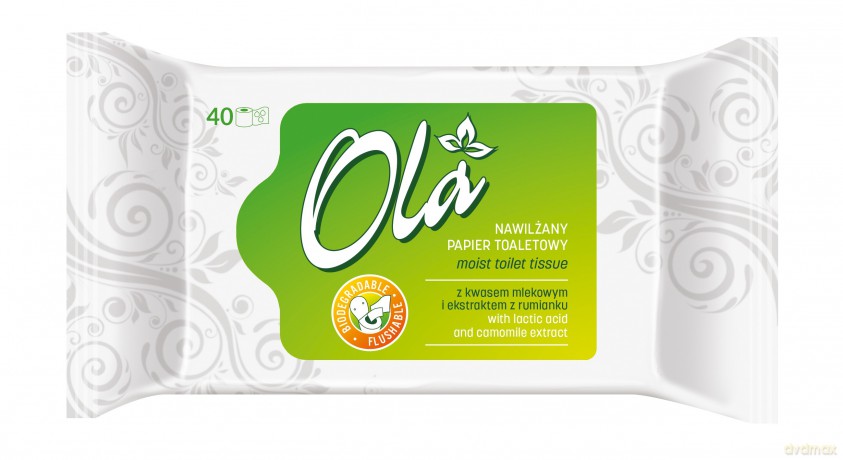 OLA Nawilżany Papier toaletowy z ekstraktem z rumianku 1op.-40szt