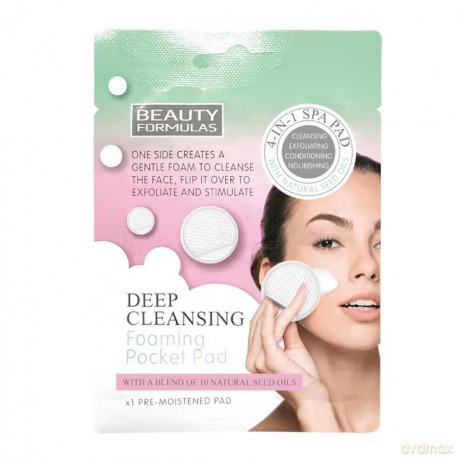Beauty Formulas Moistened makeup remover pad for deep cleaning (Foaming Pocket Pad) 1 pc