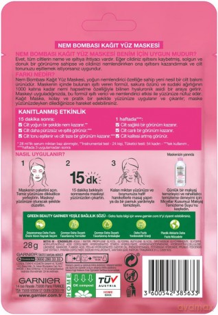 Garnier Revitalizing textile mask with sakura extract Skin Natura l s (Hydra Bomb Sheet Mask) 28 g