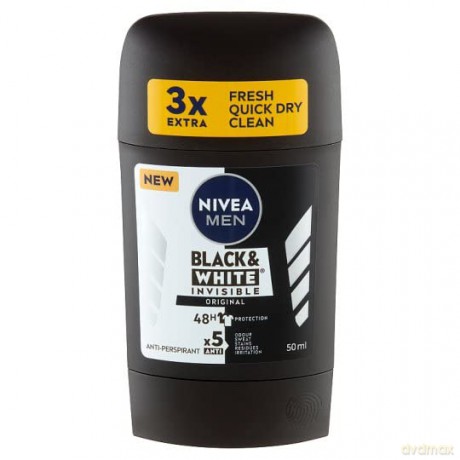 Nivea Solid antiperspirant Black & White Invisible Original 50 ml