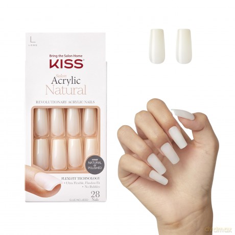 KISS Adhesive nails Salon Acrylic Natura l Nails - Bareskinned 28 pcs