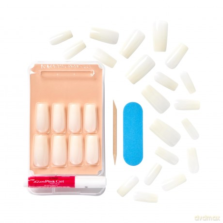 KISS Adhesive nails Salon Acrylic Natura l Nails - Bareskinned 28 pcs