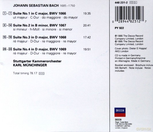 Eclipse Munchinger,Stuttgart.Kammer.: Bach:Orchestral Suites 1-4 [CD]