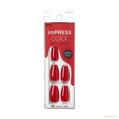 KISS Self-adhesive nails imPRESS Color MC Reddy or Not 30 pcs