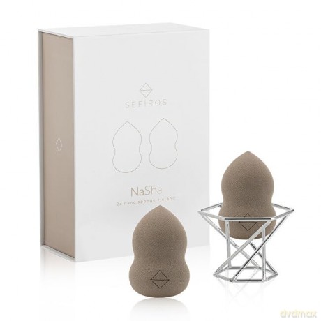Sefiros NaSha makeup sponge set 2, 2 pcs + stand