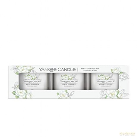 Yankee Candle Set of votive candles in White Gardenia glass 3 x 37 g