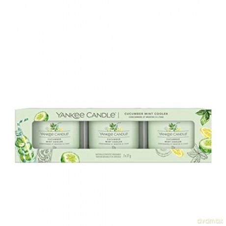 Yankee Candle Set of votive candles in glass Cucumber Mint Cooler 3 x 37 g