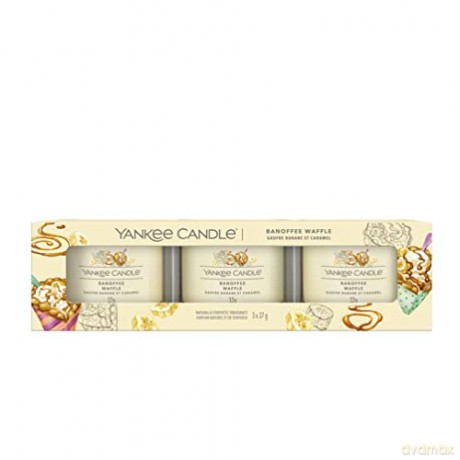 Yankee Candle Set of votive candles in glass Banoffee Waffle 3 x 37 g