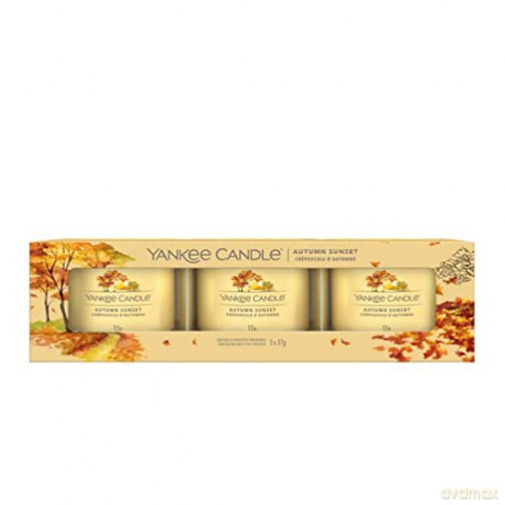 Yankee Candle Set of votive candles in Autumn Sunset glass 3 x 37 g