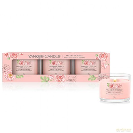 Yankee Candle Votive candle set in Fresh Cut Rose s 3 x 37 g