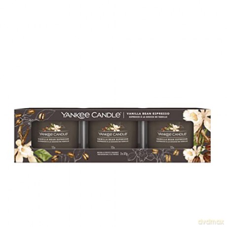 Yankee Candle Set of votive candles in glass Vanilla Bean Espresso 3 x 37 g