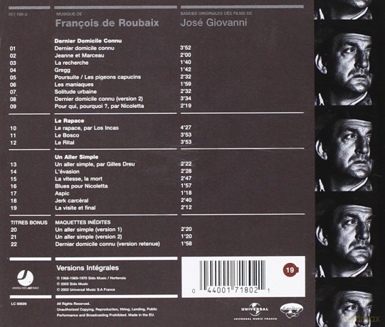 Ecoutez Le Cinema: Dernier Domicile Connu [CD]