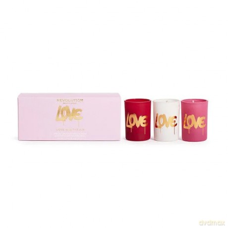 Revolution Home Set of scented candles Love Collection Love Is In The Air Mini Candle Gift Set 3 x 40 g