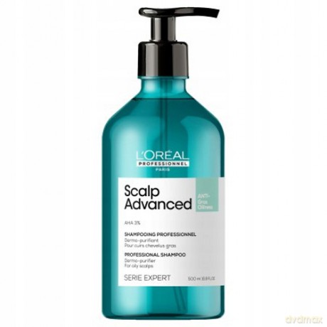 L´Oréal Professionnel Cleansing shampoo for oily scalp Scalp Advanced (Anti Oiliness Dermo Purifier Shampoo) - Volume: 500 ml