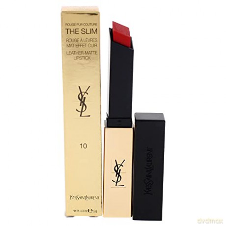 Yves Saint Laurent Thin Frosting Lipstick with Leather Effect Rouge Pur Couture The Slim 2.2g - Shade: 10 Corail Antinomique