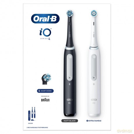 Oral B Electric toothbrush iO Series 4 Matt Black + Quite White Duo Pack 2 pcs