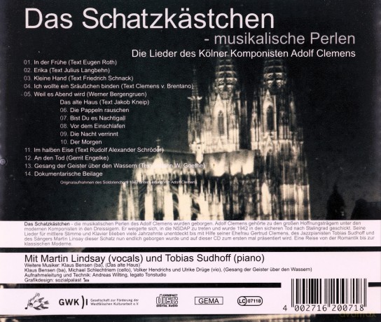Tobias Sudhoff: Das Schatzkästchen/Clemens Lieder [CD]