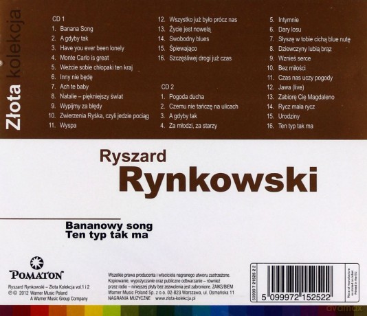 Ryszard Rynkowski: Złota Kolekcja Vol. 1 & Vol. 2 [2CD]