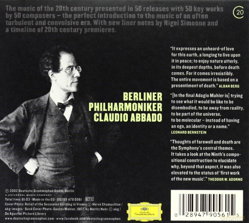 Claudio Abbado: Mahler:Symphony 9 (20C) (ecopack) [CD]