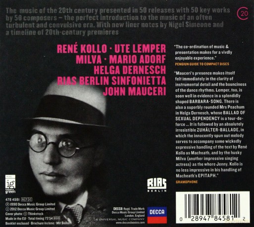 John Mauceri: Weil:Die Dreigroschenoper (20C) (ecopack) [CD]