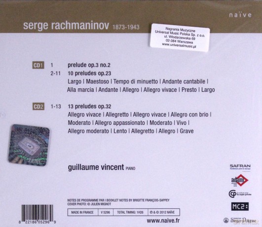 Guillaume Vincent: Rachmaninov Preludes [2CD]