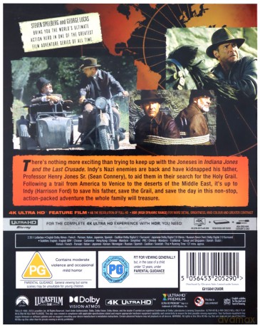 Indiana Jones And The Last Crusade (Indiana Jones i Ostatnia Krucjata) [Blu-Ray 4K]+[Blu-Ray]