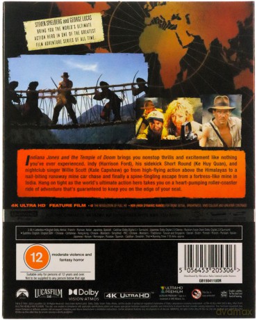 Indiana Jones And The Temple Of Doom (Indiana Jones i Świątynia Przeznaczenia) [Blu-Ray 4K]+[Blu-Ray]