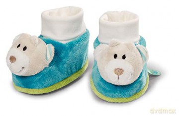 Baby booties Bear with rattle plush