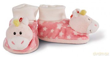 Baby booties Unicorn Stupsi with rattle, plush