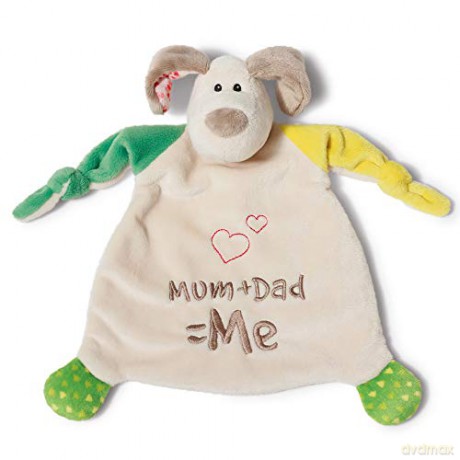 My First NICI Przytulanka pocieszyciel pieseik "Mum+Dad=Me" 25x25 cm
