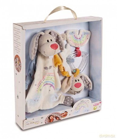 My First NICI zestaw króliczek grzechotka i kocyk do przytulania Guardian-Bunny,