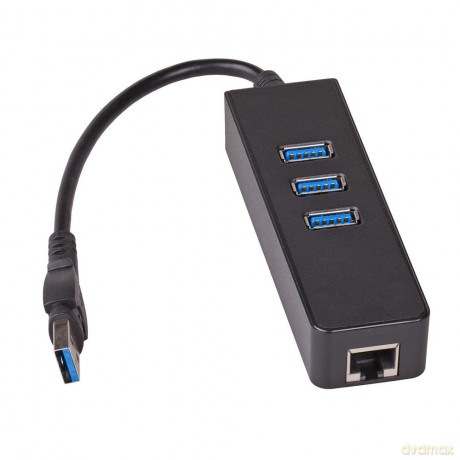 Akyga Hub 3x USB 3.0 AK-AD-32 z kartą sieciową 10/100/1000 15cm