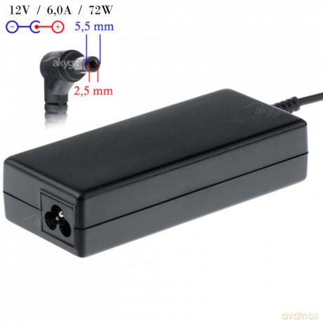 Akyga zasilacz AK-ND-28 12V/6.0A 72W 5.5x2.5 mm ACER/ITX cases/L