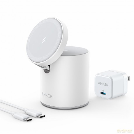 Anker ładowarka indukcyjna PowerWave Mag-Go 2in1 Dock biała