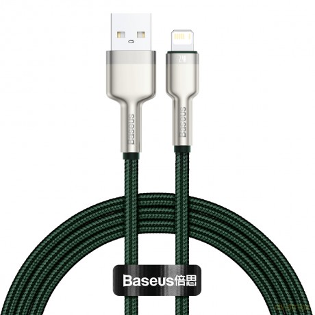Baseus kabel Cafule Metal USB - Lightning 2,4A 1,0 m zielony