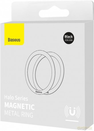 Baseus zestaw naklejek HALO do uchwytu magnetycznego okrągłe czarne blaszki 2szt