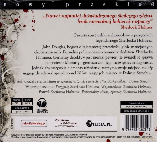 Dolina strachu  - Doyle Arthur Conan (digipack) [AUDIOBOOK] [CD]