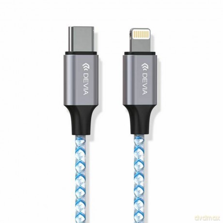 Devia kabel Vogue PD USB-C - Lightning 1,0 m 20W 3A szaro-srebrny tuba