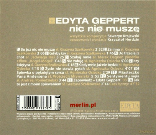 Edyta Geppert: Nic nie muszę - 25 Lecie [CD]