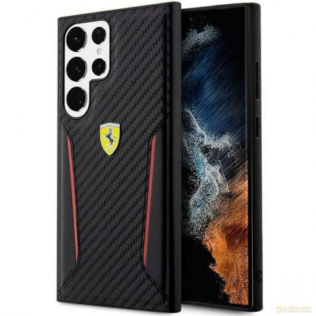 Ferrari nakładka do Samsung Galaxy S23 Plus FEHCS23MNPYK czarna HC PU Carbon Contrast Edges [ETUI]