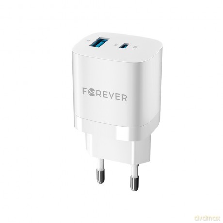 Forever ładowarka sieciowa GaN PD QC TC-05 1x USB-C + 1x USB 33W biała