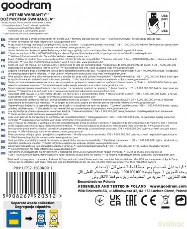 Goodram pendrive 128GB USB 2.0 UTS2 czarny
